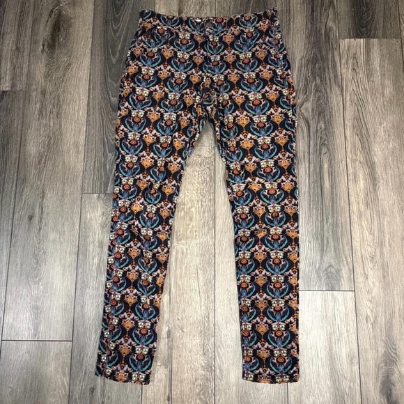Pilcro and the Letterpress Pants - Anthropologie Pilcro & the Letterpress Boho Corduroy Pants Damask Floral 27